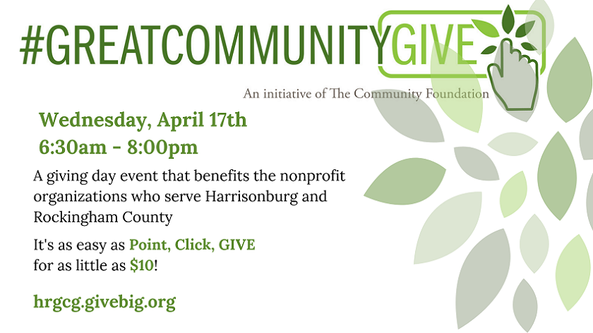 Great Community Give – Next Wednesday, April 17!